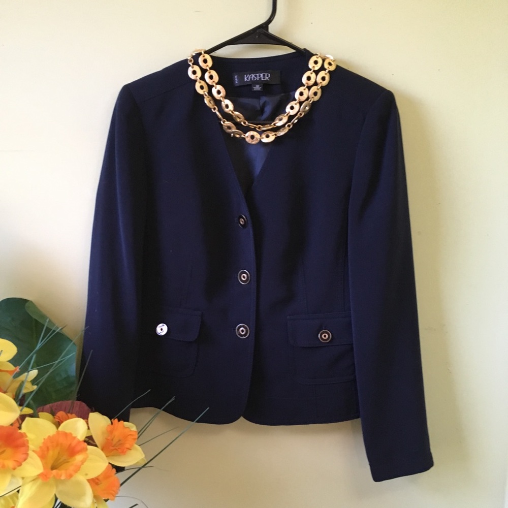 Kasper navy blue blazer